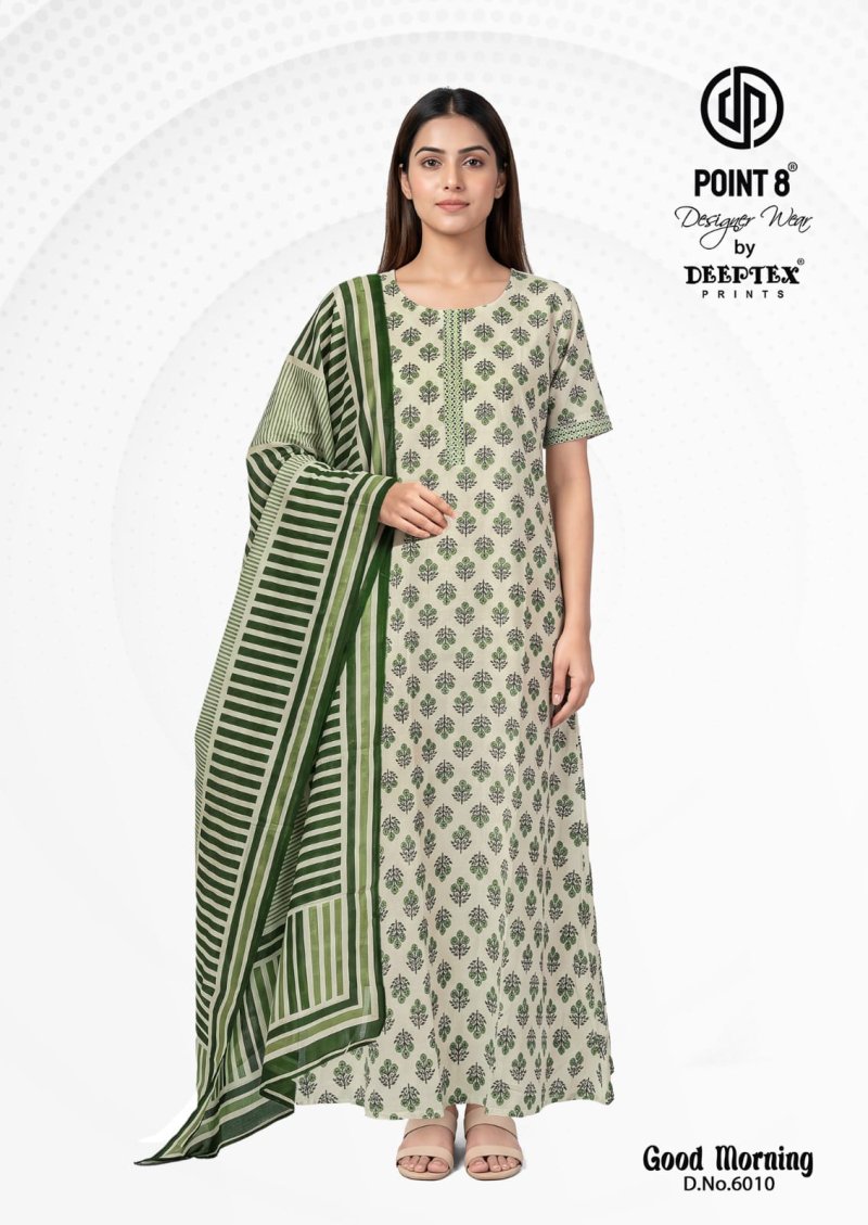 Good Morning Vol 6 By Deeptex Cotton Printed Nighty With Dupatta 